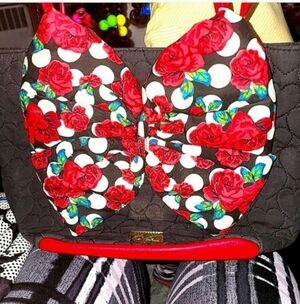 RARE Betsey johnson Huge rose bow tote bag